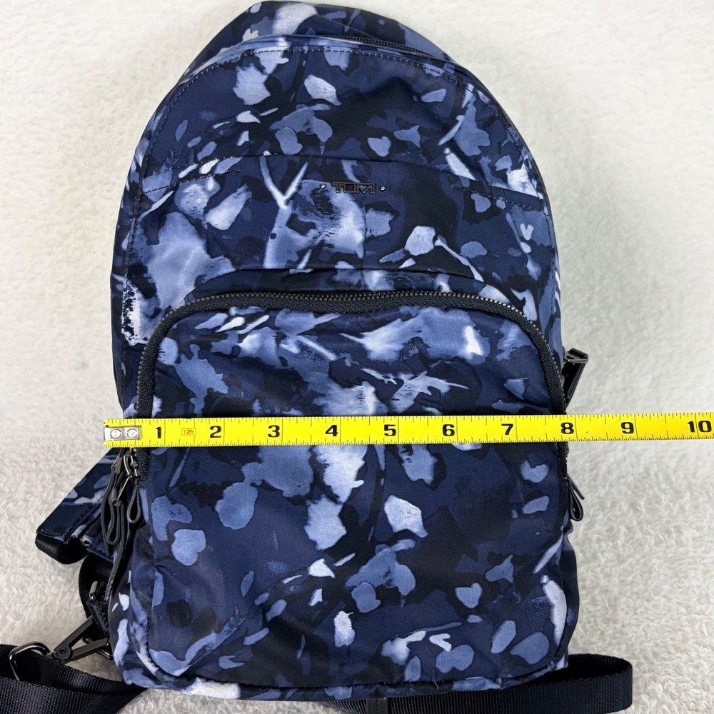 TUMI Voyageur Nadia Convertible Sling Bag Indigo Watercolor Nylon Backpack - Picture 11 of 13